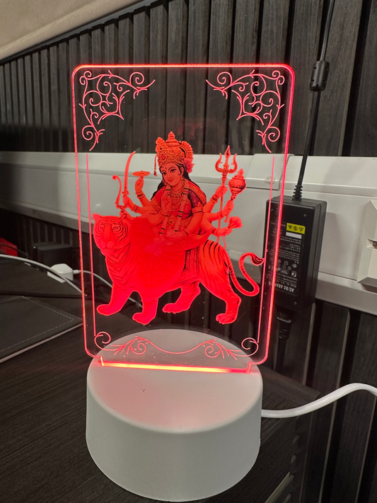 Durga Mata Frame with led Light  image 0