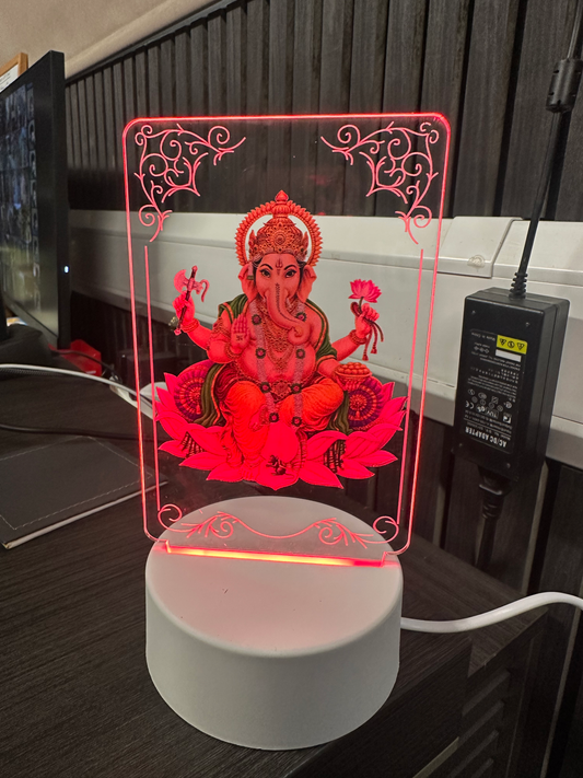 Ganesh Frame with led Light (plug Included)  image 0
